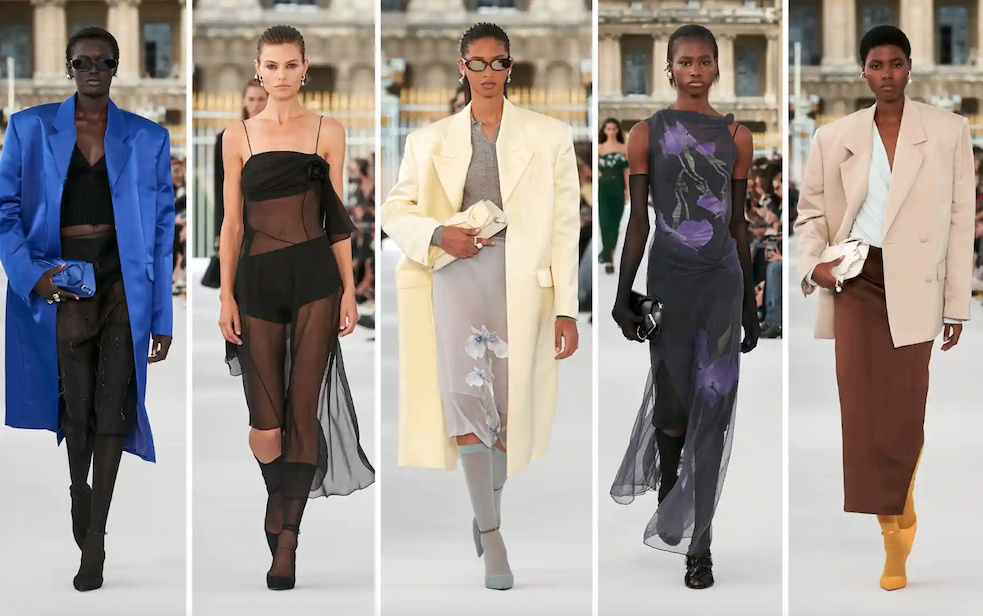 Models at the Paris Fashion week 2024 Spring summer collection